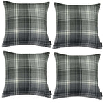 Cargar imagen en el visor de la galería, McAlister Textiles Angus Charcoal Grey Tartan 43cm x 43cm Cushion Sets Cushions and Covers Cushion Covers Set of 4 
