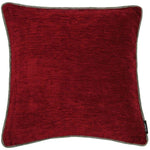 Cargar imagen en el visor de la galería, McAlister Textiles Plain Chenille Contrast Piped Red + Grey Cushion Cushions and Covers Cover Only 43cm x 43cm 
