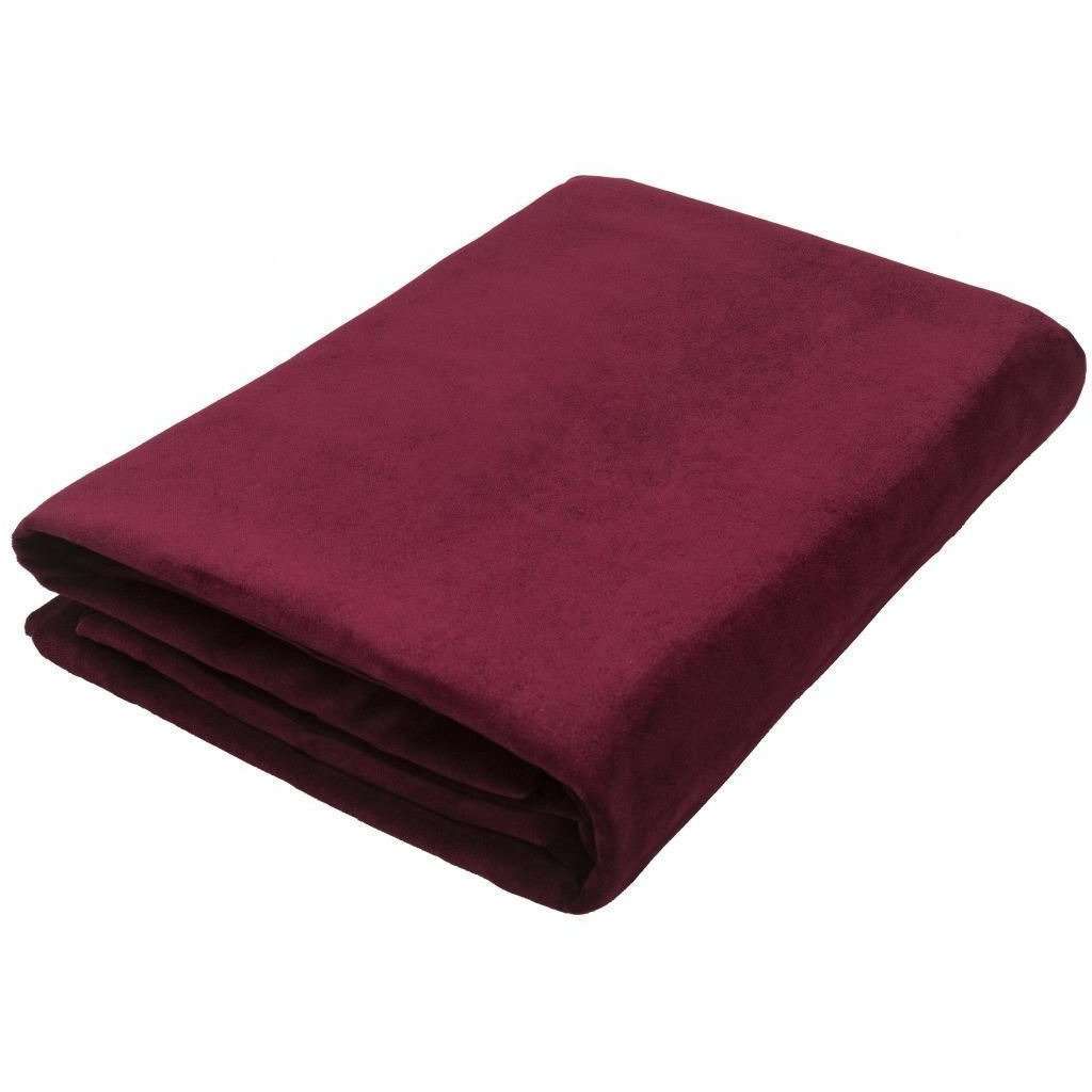 McAlister Textiles Matt Wine Red Velvet Throw Blankets & Runners Throws and Runners Regular (130cm x 200cm) 