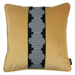 Cargar imagen en el visor de la galería, McAlister Textiles Maya Striped Ochre Yellow Velvet Cushion Cushions and Covers Polyester Filler 43cm x 43cm 
