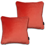 Cargar imagen en el visor de la galería, McAlister Textiles Matt Coral Pink Velvet 43cm x 43cm Piped Cushion Sets Cushions and Covers Cushion Covers Set of 2 
