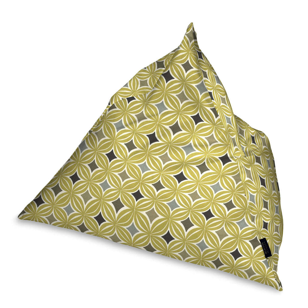 McAlister Textiles Laila Ochre Yellow + Grey Bean Bag Chair Bean Bag 