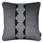 Cargar imagen en el visor de la galería, McAlister Textiles Maya Striped Charcoal Grey Velvet Cushion Cushions and Covers Polyester Filler 43cm x 43cm 
