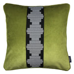 Cargar imagen en el visor de la galería, McAlister Textiles Maya Striped Lime Green Velvet Cushion Cushions and Covers Polyester Filler 43cm x 43cm 
