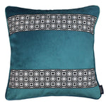 Cargar imagen en el visor de la galería, McAlister Textiles Cancun Striped Blue Teal Velvet Cushion Cushions and Covers Polyester Filler 43cm x 43cm 
