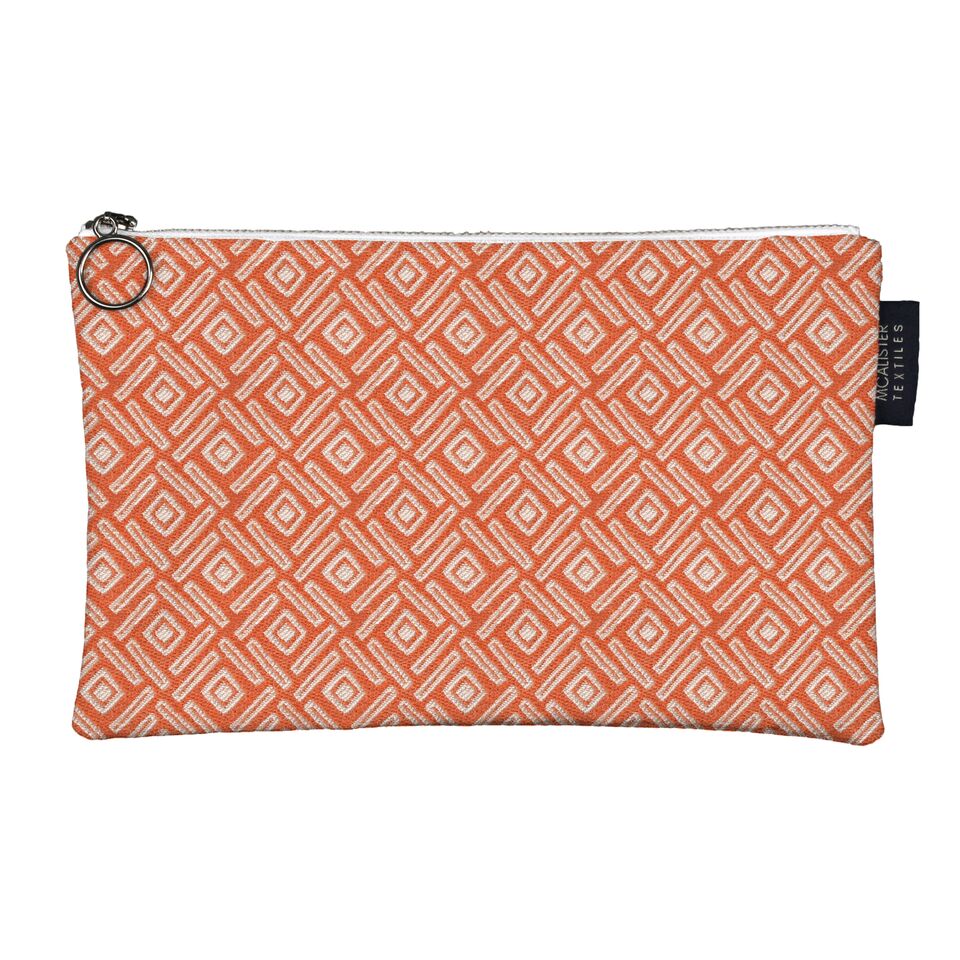 McAlister Textiles Elva Orange + Teal Makeup Bag - Large Clutch Bag 