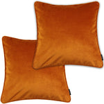 Cargar imagen en el visor de la galería, McAlister Textiles Matt Burnt Orange Velvet 43cm x 43cm Piped Cushion Sets Cushions and Covers Cushion Covers Set of 2 
