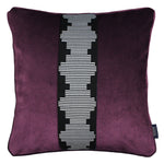 Cargar imagen en el visor de la galería, McAlister Textiles Maya Striped Aubergine Purple Velvet Cushion Cushions and Covers Polyester Filler 43cm x 43cm 
