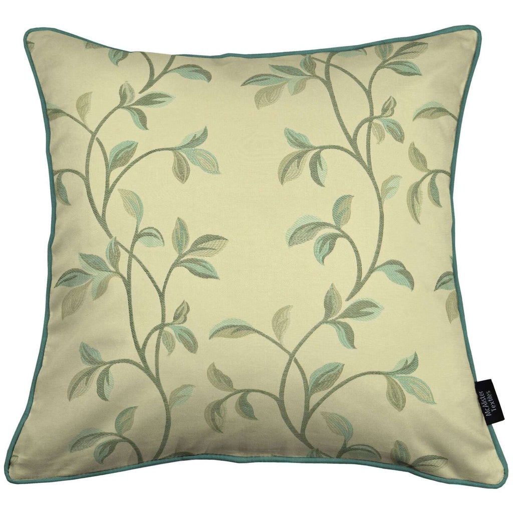 McAlister Textiles Annabel Floral Duck Egg Blue Cushion Cushions and Covers Cover Only 43cm x 43cm 