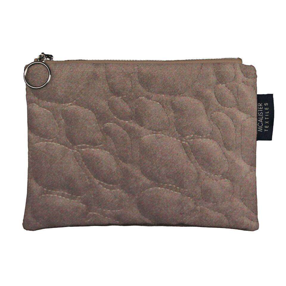 McAlister Textiles Pebble Pattern Mocha Velvet Makeup Bag Clutch Bag 