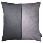 Cargar imagen en el visor de la galería, McAlister Textiles Decorative Zip Silver + Grey Velvet Cushion Cushions and Covers Cover Only 43cm x 43cm 
