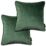 Cargar imagen en el visor de la galería, McAlister Textiles Matt Moss Green Velvet 43cm x 43cm Piped Cushion Sets Cushions and Covers Cushion Covers Set of 2 
