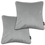 Cargar imagen en el visor de la galería, McAlister Textiles Matt Dove Grey Velvet 43cm x 43cm Piped Cushion Sets Cushions and Covers Cushion Covers Set of 2 
