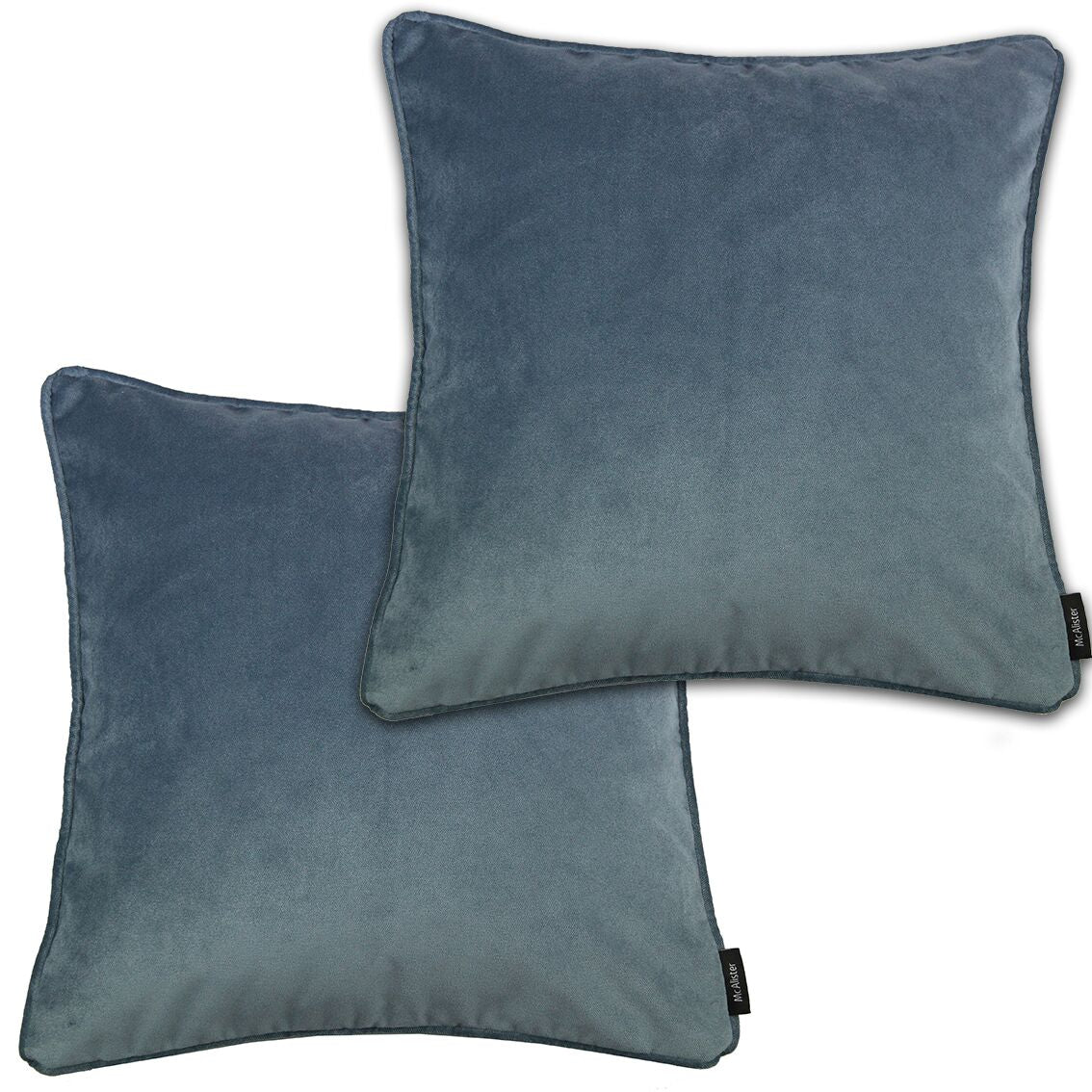 McAlister Textiles Matt Petrol Blue Velvet 43cm x 43cm Cushion Sets Cushions and Covers Cushion Covers Set of 2 