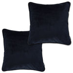 Cargar imagen en el visor de la galería, McAlister Textiles Matt Black Velvet 43cm x 43cm Piped Cushion Sets Cushions and Covers Cushion Covers Set of 2 
