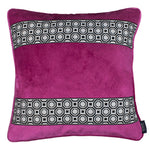 Cargar imagen en el visor de la galería, McAlister Textiles Cancun Striped Fuchsia Pink Velvet Cushion Cushions and Covers Polyester Filler 43cm x 43cm 
