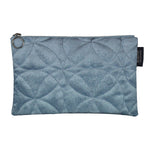 Cargar imagen en el visor de la galería, McAlister Textiles Circular Pattern Blue Velvet Makeup Bag - Large Clutch Bag 
