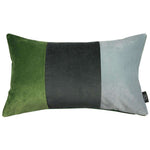 Cargar imagen en el visor de la galería, McAlister Textiles 3 Colour Patchwork Velvet Green, Silver + Grey Pillow Pillow Cover Only 50cm x 30cm 
