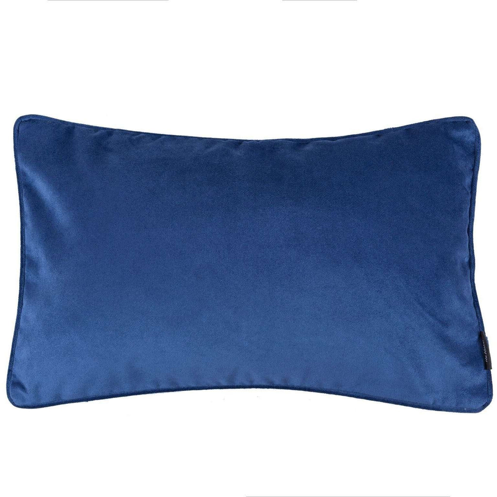 McAlister Textiles Matt Navy Blue Piped Velvet Pillow Pillow Cover Only 50cm x 30cm 