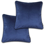 Cargar imagen en el visor de la galería, McAlister Textiles Matt Navy Blue Velvet 43cm x 43cm Piped Cushion Sets Cushions and Covers Cushion Covers Set of 2 
