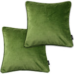 Cargar imagen en el visor de la galería, McAlister Textiles Matt Fern Green Velvet 43cm x 43cm Piped Cushion Sets Cushions and Covers Cushion Covers Set of 2 
