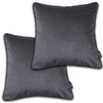 Cargar imagen en el visor de la galería, McAlister Textiles Matt Charcoal Grey Velvet 43cm x 43cm Cushion Sets Cushions and Covers Cushion Covers Set of 2 
