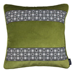 Cargar imagen en el visor de la galería, McAlister Textiles Cancun Striped Lime Green Velvet Cushion Cushions and Covers Polyester Filler 43cm x 43cm 

