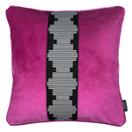 Cargar imagen en el visor de la galería, McAlister Textiles Maya Striped Fuchsia Pink Velvet Cushion Cushions and Covers Polyester Filler 43cm x 43cm 
