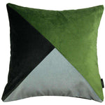 Cargar imagen en el visor de la galería, McAlister Textiles Diagonal Patchwork Velvet Green, Silver + Grey Cushion Cushions and Covers Cover Only 43cm x 43cm 
