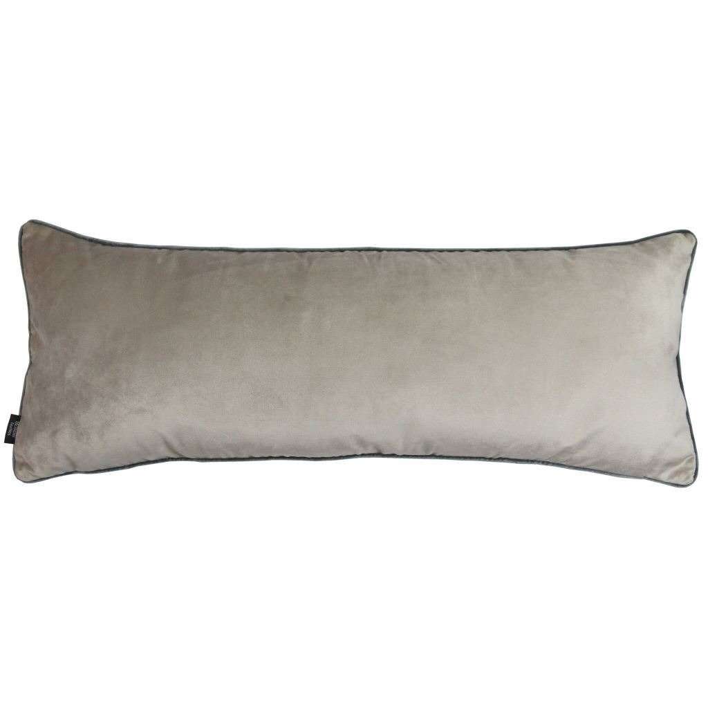 McAlister Textiles Deluxe Velvet Large Beige Mink Bed Pillow Large Boudoir Cushions 